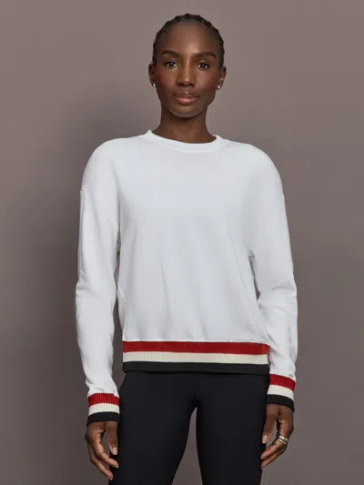 Carbon38 Banded Sweatshirt In French Terry In White