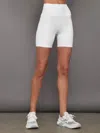 Carbon38 Biker Short In Ribbed Melt In White