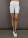 Carbon38 Biker Short In Ribbed Melt In White