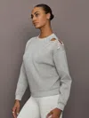 Carbon38 Bow Embellished Sweatshirt In Scuba In Gray