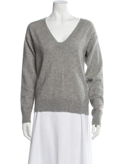 Pre-owned Carbon38 Cashmere V-neck Sweater In Gray