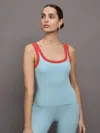 Carbon38 Colorblock Scoop Tank In Melt In Sky Blue,bittersweet