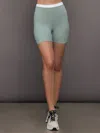 Carbon38 Contrast Melt Biker Short In Green