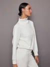 Carbon38 Cowl Neck Knit Sweatshirt - Moonbeam Heather