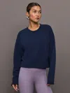 Carbon38 Crew Neck Sweatshirt In French Terry In Navy Blazer