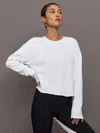 Carbon38 Crew Neck Sweatshirt In French Terry In White
