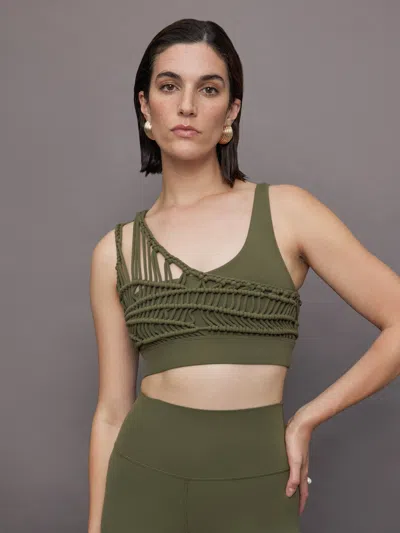 Carbon38 Crochet Bra In Melt In Olive