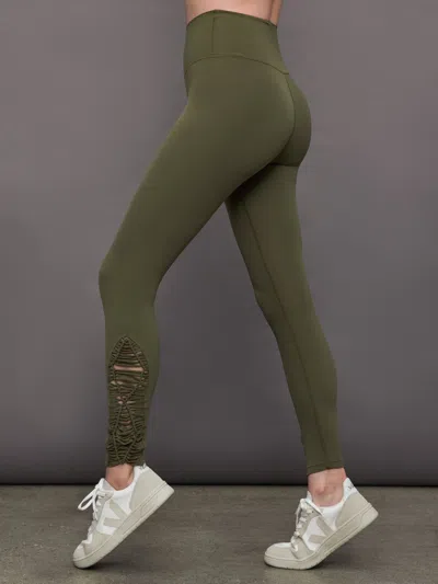 Carbon38 Crochet Legging In Melt In Olive