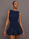 Carbon38 Drop Waist Bubble Dress In Navy