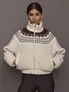 Carbon38 Fairisle Sherpa Jacket In Brown