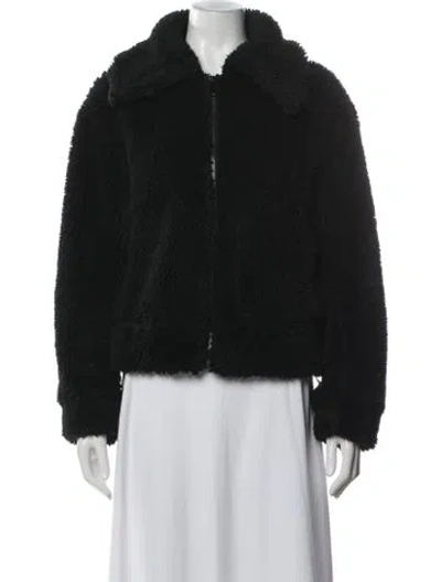 Pre-owned Carbon38 Faux Fur Jacket In Black