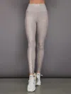 Carbon38 Foil Legging In Melt In Oatmeal Heather With Rose Gold Foil