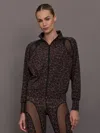 Carbon38 Full Zip Run Jacket W/ Mesh In Melt In Brown