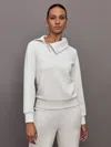 Carbon38 Half Zip Asymmetrical Pullover In Moonbeam Heather