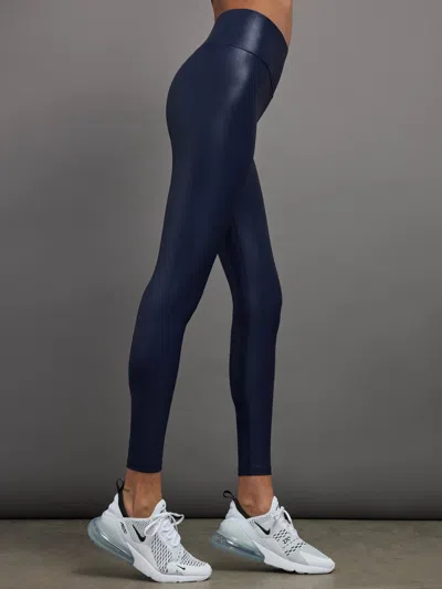 Carbon38 High Rise Full-length Legging In Takara Shine - Navy Blazer