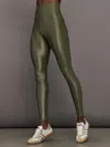 Carbon38 High Rise Full Length Legging In Takara Shine In Olive