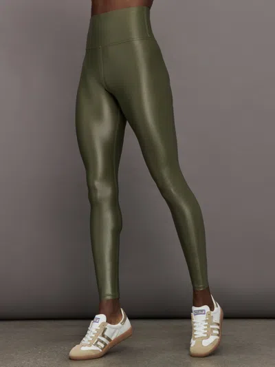 Carbon38 High Rise Full Length Legging In Takara Shine In Olive