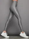 Carbon38 High Rise Full-length Legging In Takara Shine In Steel Grey