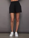 Carbon38 High Rise Knit Short In Black