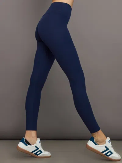 Carbon38 High Rise Legging In Ribbed Melt In True Navy