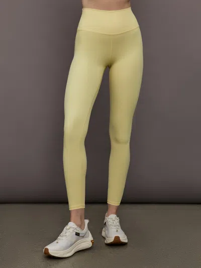 Carbon38 High Rise Legging In Ribbed Melt In Yellow