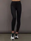 Carbon38 High Rise Pocket Legging In Ribbed Melt In Black