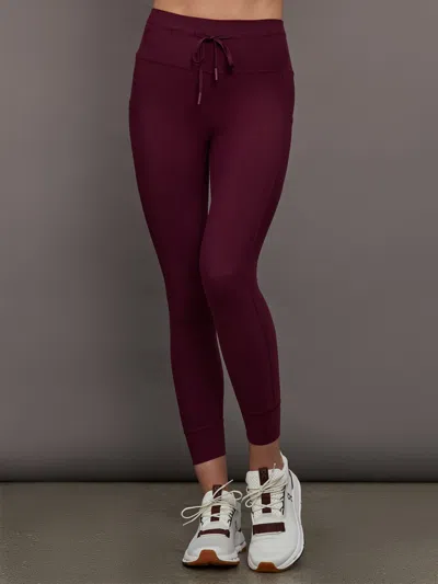 Carbon38 High Rise Sport Pocket Legging In Melt In Burgundy