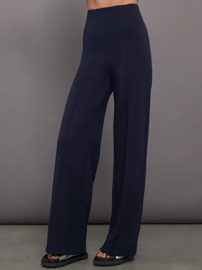Carbon38 High Waisted Scuba Pant In Navy Blazer