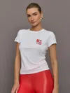 Carbon38 I Love La Ruched Tee In White