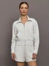 Carbon38 Interlock Full Zip Jacket In Neutral