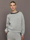 Carbon38 Jewel Embellished Sweatshirt In Scuba In Multi