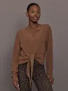 Carbon38 Knot Front Sweater In Multi