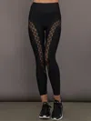 Carbon38 Laser Cut Legging In Diamond Compression In Black