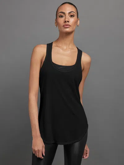 Carbon38 Long Racerback Tank In Black