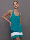 Carbon38 Long Racerback Tank In Enamel Blue