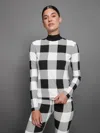 Carbon38 Long Sleeve Printed Base Layer In Buffalo Plaid