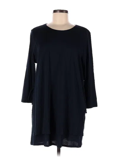 Pre-owned Carbon38 Long Sleeve Top Black Boatneck Tops