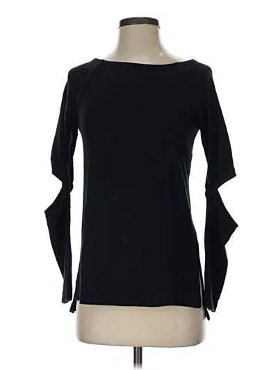 Pre-owned Carbon38 Long Sleeve Top Black Keyhole Neckline Tops