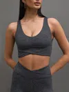 Carbon38 Wrap Bra - Dark Heather Grey