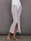 Carbon38 Mesh Column Skirt In White