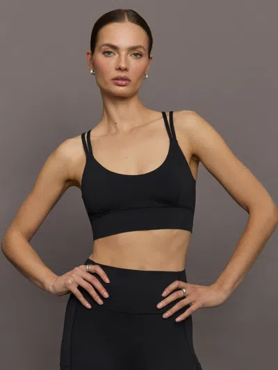 Carbon38 Multi Strap Active Bra In Diamond Compression In Black