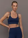 Carbon38 Multi Strap Active Bra In Diamond Compression In Blue