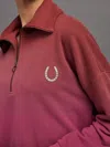 Carbon38 Ombre French Terry Half Zip // Horseshoe In Merlot To Magenta Haze