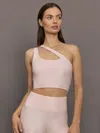 Carbon38 One Shoulder Bra Top In Takara Shine In Pink