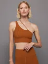Carbon38 One Shoulder Convertible Bra Top In Melt In Caramel Cafe