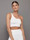Carbon38 One Shoulder Convertible Bra Top In Melt In White