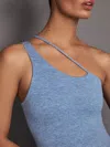 Carbon38 One Shoulder Convertible Tank In Heather Melt In Quiet Harbor