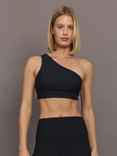Carbon38 One Shoulder Cropped Tank In Melt In Black