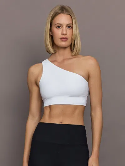 Carbon38 One Shoulder Cropped Tank In Melt In White