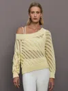 Carbon38 Open Knit Sweater In Yellow